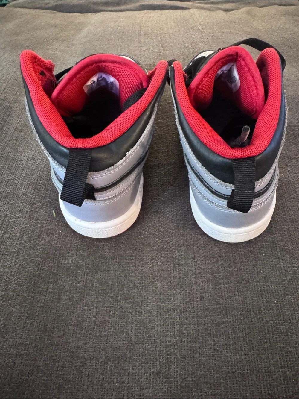 Jordan Kids Black and Red High-Top Sneakers